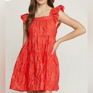 Entro Secret Garden Floral Dress Red Size L